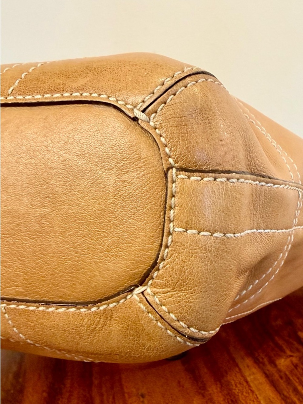 Vintage COACH Saddle Brown Chelsea Laced Shoulder Bag 10399 - Picture 15 of 17